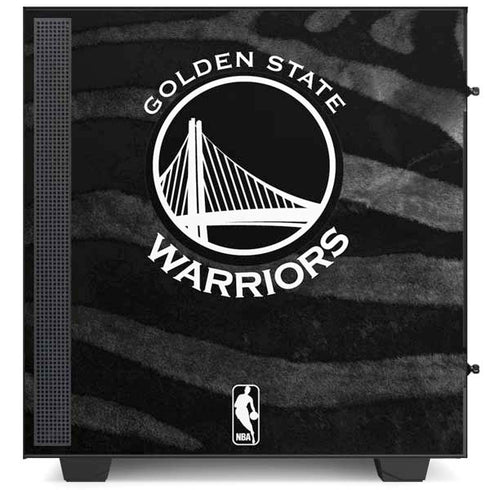 NBA Golden State Warriors Black Animal Print NZXT H510 Compact ATX Mid-Tower Case Skin