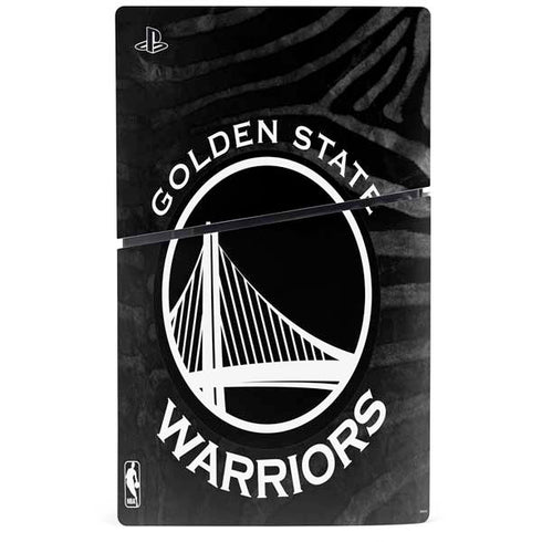 NBA Golden State Warriors Black Animal Print PS5 Slim Disk Console Skin