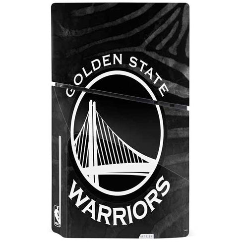 NBA Golden State Warriors Black Animal Print PS5 Slim Disk Console Skin
