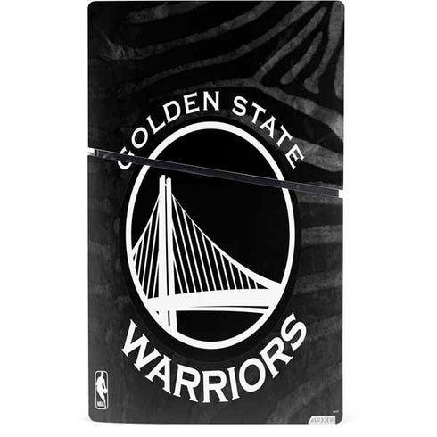 NBA Golden State Warriors Black Animal Print PS5 Slim Digital Edition Console Skin