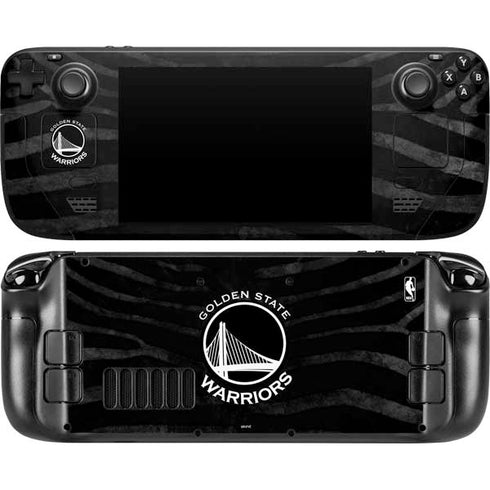 NBA Golden State Warriors Black Animal Print Steam Deck Handheld Gaming Computer Skin