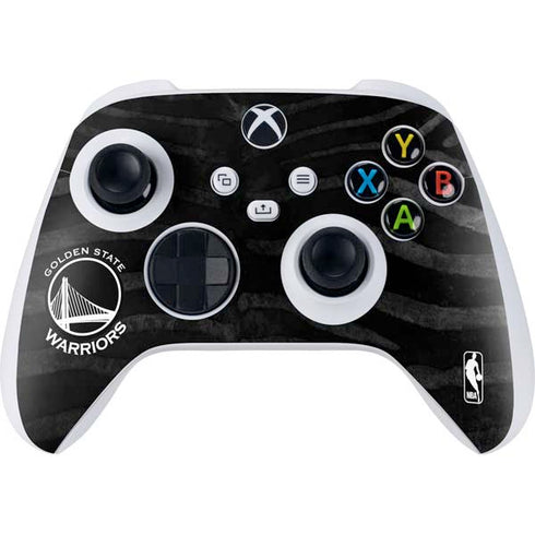 NBA Golden State Warriors Black Animal Print Xbox Series S Controller Skin