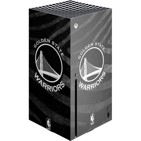 NBA Golden State Warriors Black Animal Print Xbox Series X Console Skin