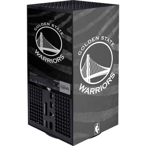 NBA Golden State Warriors Black Animal Print Xbox Series X Console Skin