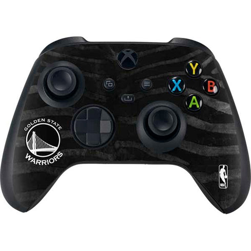NBA Golden State Warriors Black Animal Print Xbox Series X Controller Skin