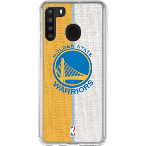 NBA Golden State Warriors Canvas Galaxy A21 Clear Case