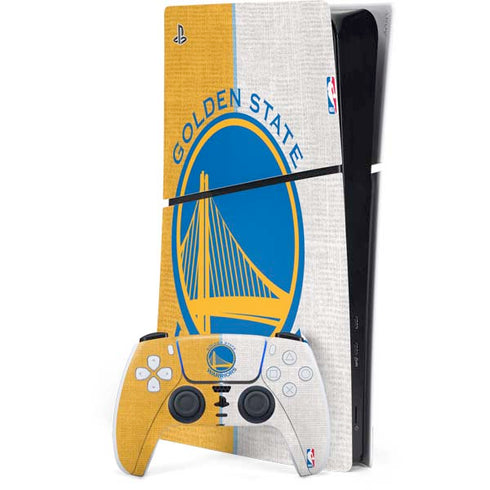 NBA Golden State Warriors Canvas PS5 Slim Digital Edition Console Skin