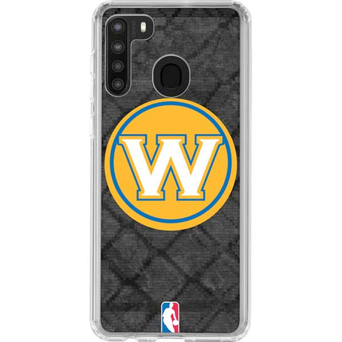 NBA Golden State Warriors Dark Rust Galaxy A21 Clear Case