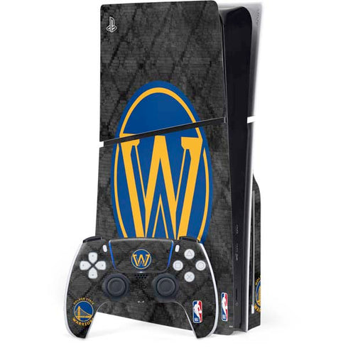 NBA Golden State Warriors Dark Rust PS5 Slim Disk Bundle Skin