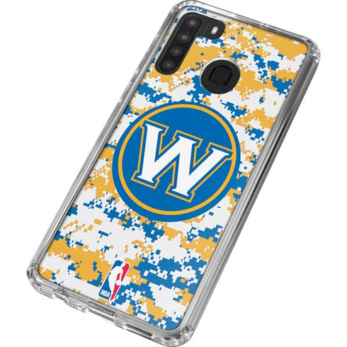 NBA Golden State Warriors Digi Camo Galaxy A21 Clear Case