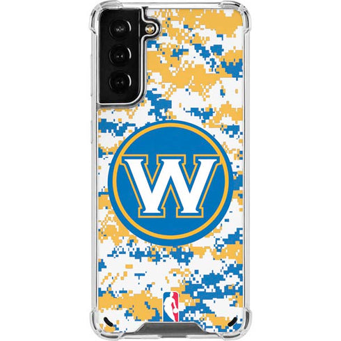 NBA Golden State Warriors Digi Camo Galaxy S21 Plus 5G Clear Case