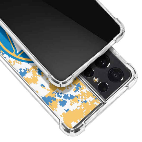 NBA Golden State Warriors Digi Camo Galaxy S21 Ultra 5G Clear Case