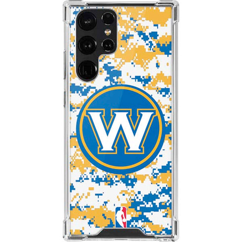 NBA Golden State Warriors Digi Camo Galaxy S22 Ultra Clear Case