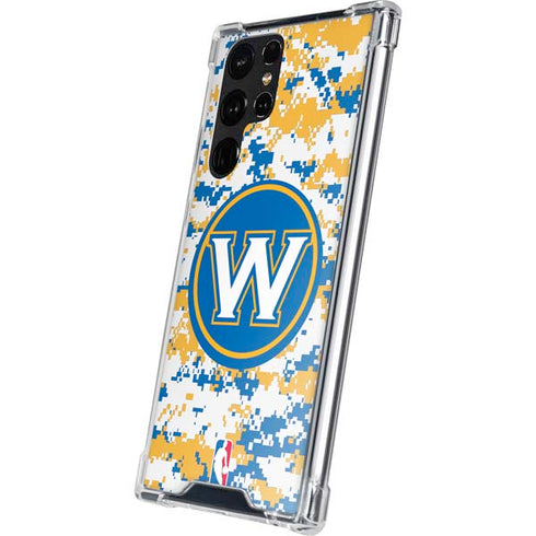 NBA Golden State Warriors Digi Camo Galaxy S22 Ultra Clear Case