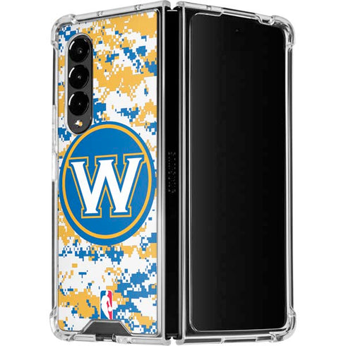 NBA Golden State Warriors Digi Camo Galaxy Z Fold4 5G Clear Case