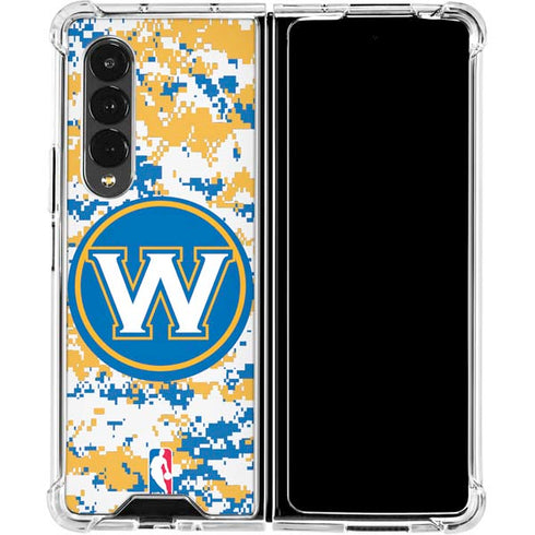 NBA Golden State Warriors Digi Camo Galaxy Z Fold4 5G Clear Case