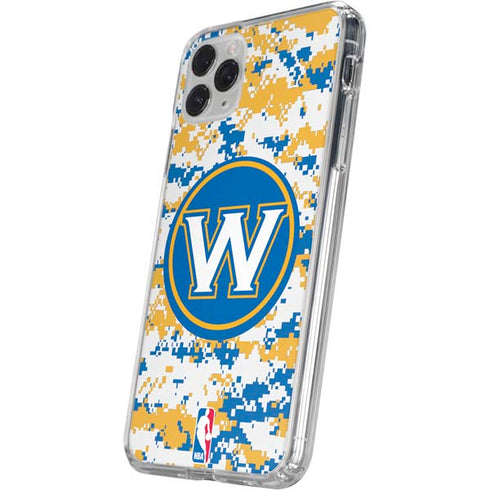 NBA Golden State Warriors Digi Camo iPhone 11 Pro Clear Case
