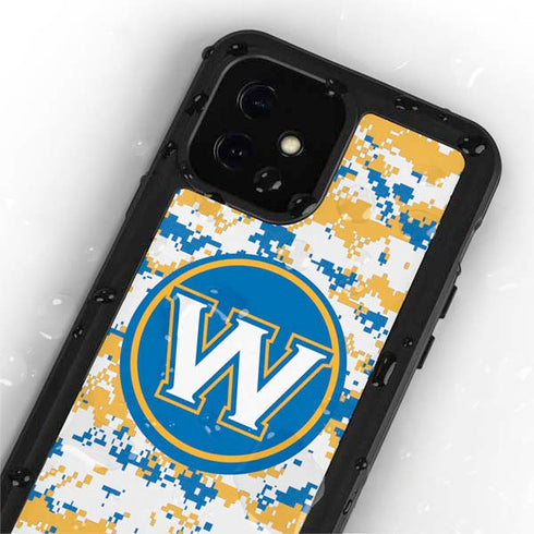 NBA Golden State Warriors Digi Camo iPhone 12 Mini Waterproof Case