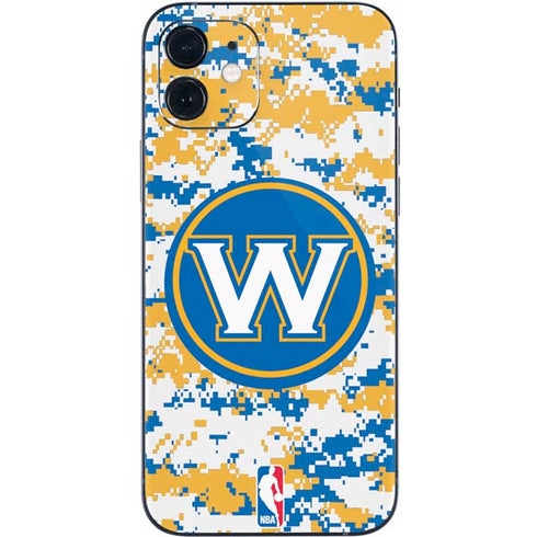NBA Golden State Warriors Digi Camo iPhone 12 Skin