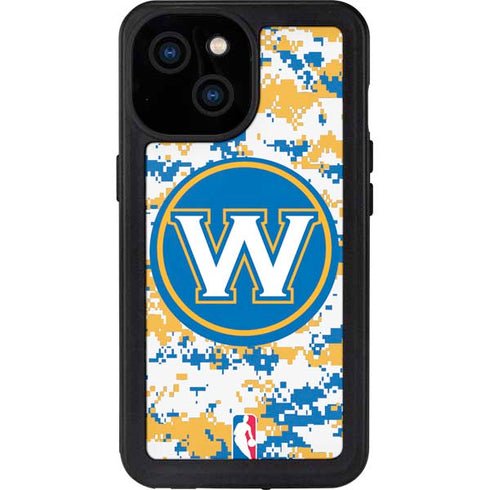 NBA Golden State Warriors Digi Camo iPhone 13 Mini Waterproof Case