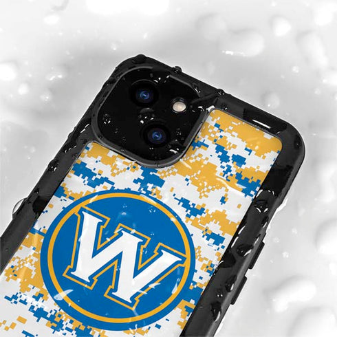 NBA Golden State Warriors Digi Camo iPhone 13 Mini Waterproof Case