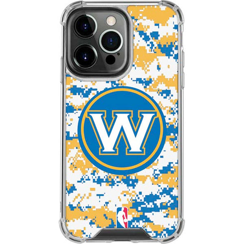 NBA Golden State Warriors Digi Camo iPhone 13 Pro Clear Case