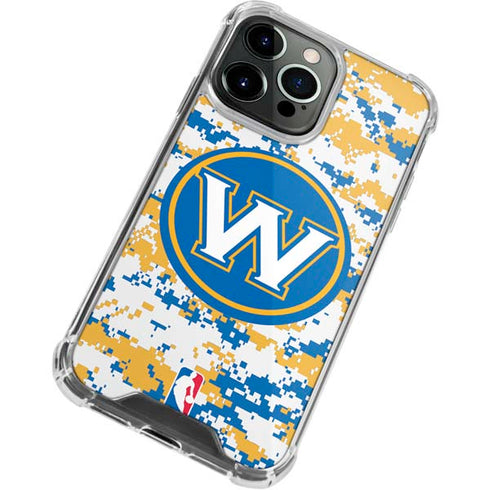 NBA Golden State Warriors Digi Camo iPhone 13 Pro Max Clear Case
