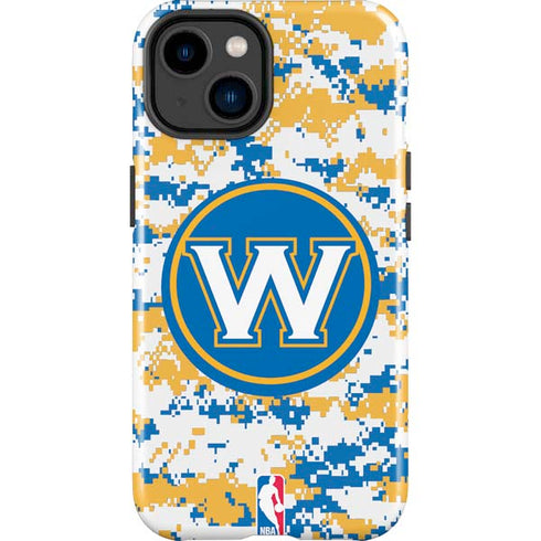 NBA Golden State Warriors Digi Camo iPhone 14 Plus Impact Case