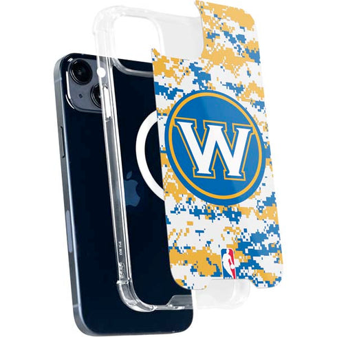 NBA Golden State Warriors Digi Camo iPhone 15 Plus MagSafe Case