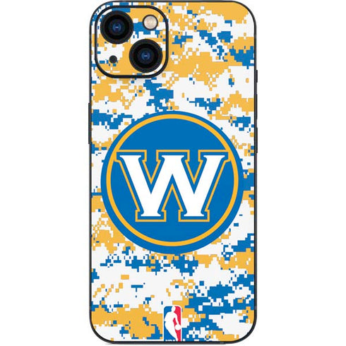 NBA Golden State Warriors Digi Camo iPhone 15 Plus Skin