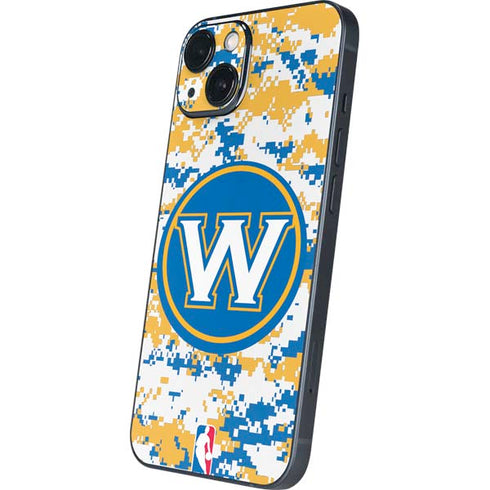 NBA Golden State Warriors Digi Camo iPhone 15 Plus Skin