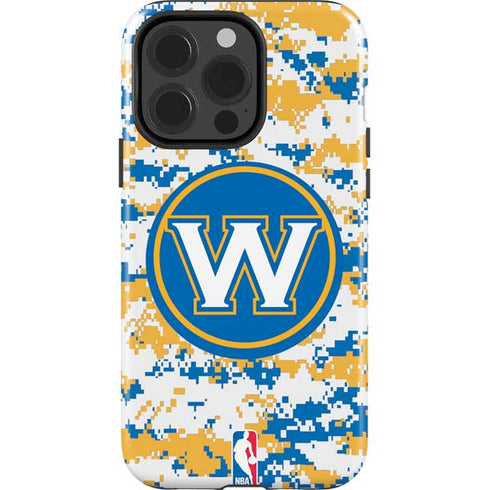 NBA Golden State Warriors Digi Camo iPhone 15 Pro Impact Case