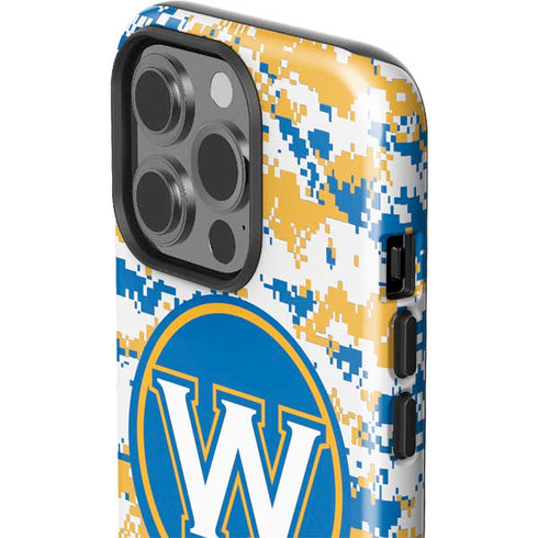 NBA Golden State Warriors Digi Camo iPhone 15 Pro Impact Case