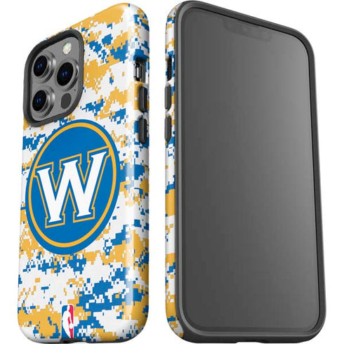 NBA Golden State Warriors Digi Camo iPhone 15 Pro Impact Case