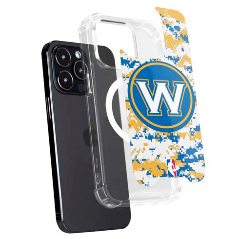 NBA Golden State Warriors Digi Camo iPhone 15 Pro MagSafe Case