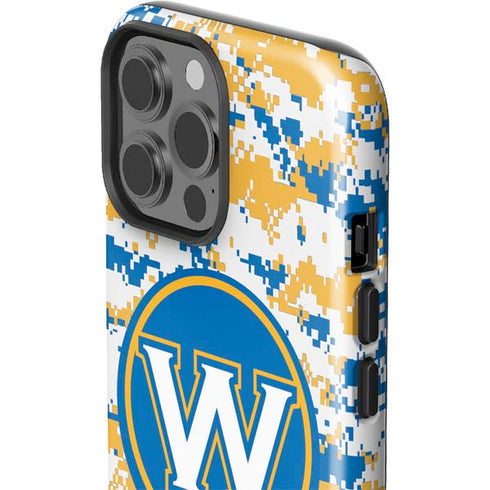 NBA Golden State Warriors Digi Camo iPhone 15 Pro Max Impact Case