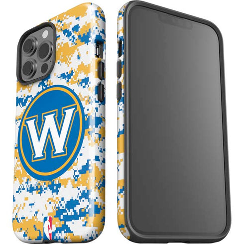 NBA Golden State Warriors Digi Camo iPhone 15 Pro Max Impact Case
