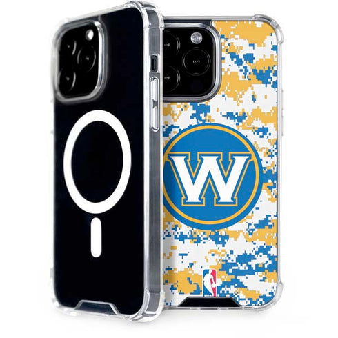 NBA Golden State Warriors Digi Camo iPhone 15 Pro Max MagSafe Case