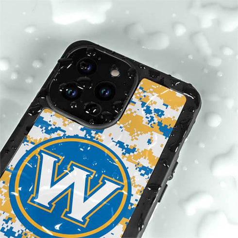 NBA Golden State Warriors Digi Camo iPhone 14 Pro Max Waterproof Case