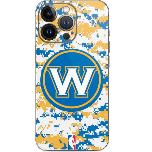 NBA Golden State Warriors Digi Camo iPhone 14 Pro Skin