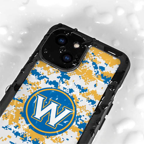 NBA Golden State Warriors Digi Camo iPhone 15 Waterproof Case