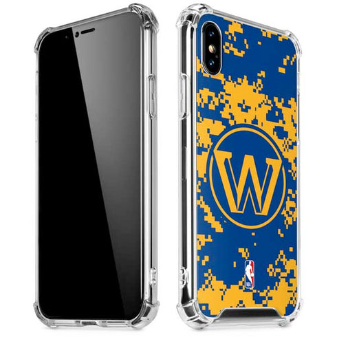 NBA Golden State Warriors Digi Camo iPhone XS Max Clear Case