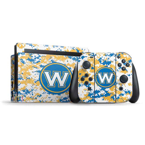 NBA Golden State Warriors Digi Camo Nintendo Switch Bundle Skin