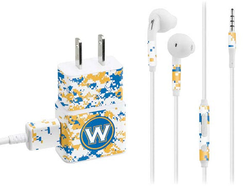 NBA Golden State Warriors Digi Camo Phone Charger Skin