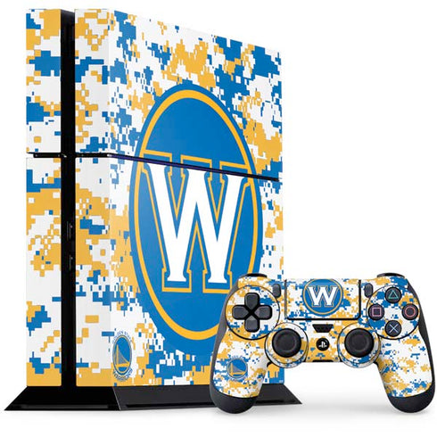 NBA Golden State Warriors Digi Camo PS4 Console and Controller Bundle Skin