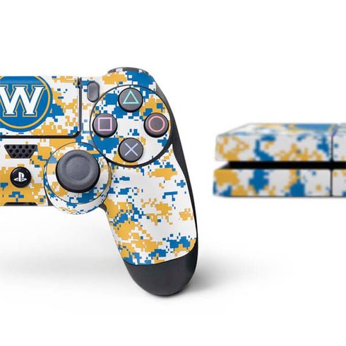 NBA Golden State Warriors Digi Camo PS4 Console and Controller Bundle Skin
