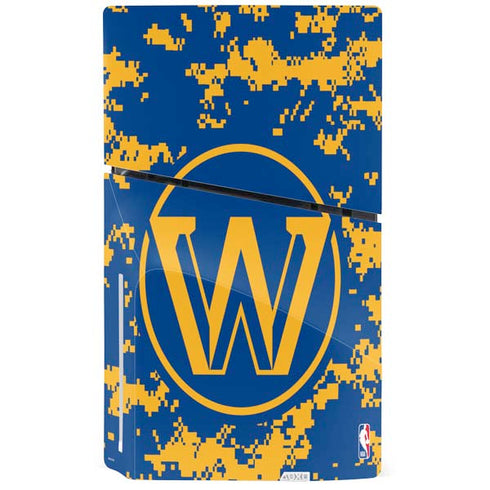 NBA Golden State Warriors Digi Camo PS5 Slim Disk Bundle Skin
