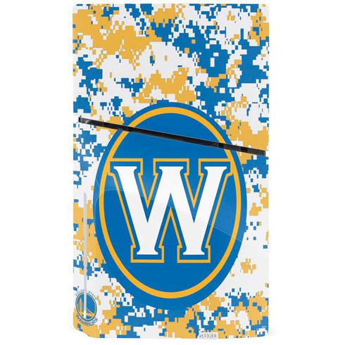 NBA Golden State Warriors Digi Camo PS5 Slim Disk Console Skin