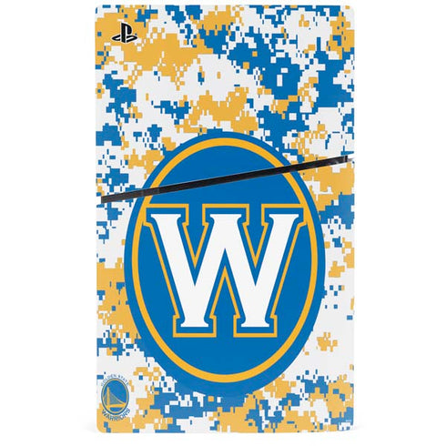 NBA Golden State Warriors Digi Camo PS5 Slim Digital Edition Console Skin