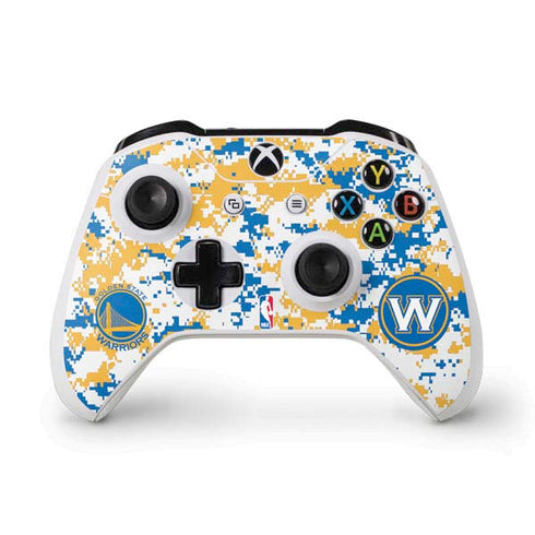 NBA Golden State Warriors Digi Camo Xbox One S Controller Skin